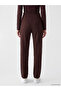 Brown Elastic Waist Women's Sweatpants - 5