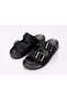 Women's Buckle-Fastened, Silvery, Soft Comfort Sole, Daily Comfortable Slippers - 2