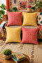 Set of 4 Colorful Gingham Cushion Covers 43X43 cm – Liquid-Proof and Stain-Resistant Fabric - 5