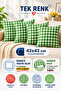 Set of 4 Colorful Gingham Cushion Covers 43X43 cm – Liquid-Proof and Stain-Resistant Fabric - 3