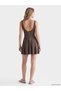 Vizyon New Season Brown U-Neck Women's Swimsuit with Window Detail - 4