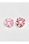 Mixed pattern women's elastic hair tie set - 2 pack - 3