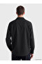 Ozmarka New Season Black Slim Fit Striped Men's Shirt - 4