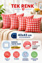 Set of 4 Colorful Gingham Cushion Covers 43X43 cm – Liquid-Proof and Stain-Resistant Fabric - 3