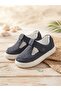 Genuine Leather Navy Blue Daily Orthopedic Children's Sandals