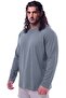 Men's Large Size 100% Cotton Long Sleeve Crew Neck Sweatshirt, Suitable for Weight Ranges 115 - 155 Kilograms, Gray