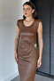 Leather Dress with Velvet Lining and Padding - 3