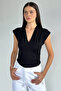 Women's V-Neck Side Gathered Blouse