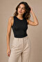 Women's 7-Pack Crew Neck Sleeveless Cotton Flexible Basic Undershirt Black - 3