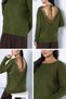 Gülseli Women's Knit Sweater with Lace Detail on the Back - 3