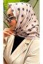 Ecru Polka Dot Patterned Soft Cotton Scarf
