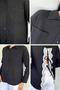 Women's Shirt with Single Pocket and Back Detail - 3