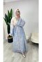 Shawl Patterned Lined Chiffon Long Dress - 5