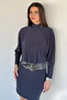 Bat Sleeve Belted Dress - 3