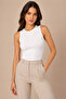 Women's 6-Piece Crew Neck Sleeveless Cotton Stretchable Basic Undershirt White - 3