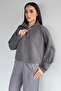 Gülseli Women's Polo Collar Half-Zipper Embroidered Sweatshirt