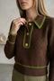 Gülseli Shirt Collar Buttoned Knitwear Sweater - 2