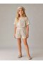 Girl's Gold Sequined Shorts with Elastic Waist