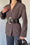 Perry Women's Blazer Jacket with Belt Accessories - 3