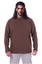 Men's Large Size 100% Cotton Long Sleeve Crew Neck Sweatshirt, Suitable for Weight Range 115 - 155 Kilograms, Brown - 4