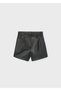 Black Girls' Faux Leather Bermuda Shorts 7201