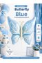 Butterfly Foil Balloon 80X60 cm Cream Powder Pink Blue Retro Birthday Decoration - 6
