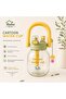 Children's Water Bottle with Straw, Cute Character Water Bottle, Double Lid, Carrying Handle - 2