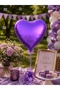 Purple 18 Inch Heart Foil Balloon Helium Compatible Birthday Valentine's Day Party Decoration