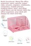Pink Desktop Metal Pen Holder Set 7 Compartments Mesh Desk Organizer Cube Note Holder Paper Clip Holder Drawer - 4