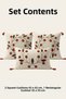 Nature Wreath Punch Embroidered 3-Piece Throw Pillow Cover Set