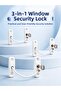3 Pieces Window Security Lock Flexible Connected Protection Set with Keys -