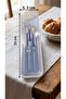 Transparent Cutlery Storage Box Portable Cutlery Holder with Portable Bag Lunch Box Organizer - 3