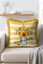 Striped Sunflower Vase and Summer-Themed Decorative Fringed Throw Pillow Cover - 2