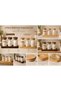 3-Piece Glass Bathroom Organizer Set with Stand and Wooden Cover, Cotton Holder Organizer Set - 5