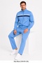 Men's stand collar zippered striped raschel tracksuit set 2394 - 2