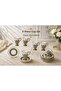 6-Person Checkerboard Patterned Porcelain Coffee Set