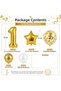 1-9 Years Old Birthday Balloon Set – Gold White Premium Number Foil Balloon, Star and Confetti Balloon Set Transparent Balloon Set Birthday Party Set - 2