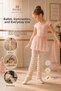 Original 7-12 Years Old Girls' Leggings Socks - Premium Acrylic Knit Special Design for Kids Ballet Dance Gymnastics Leg Warmer Foot Warmer Children's Leggings - Beige - 3