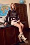 Kahverengi Renk Bloklu Kolej Baskılı V Yaka Oversize/Geniş Kesim Örme Sweatshirt TWOAW27SW00147 - 2