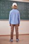 Beige 100% Cotton Adjustable Waist Boys' Plain Gabardine Woven School Trousers Tkdaw27Pl00009 - 4