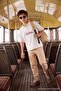 Beige Boys' Plain/Basic Jogger Thick Non-Embossed Knitted Sweatpants Tkdaw27Ea00009 - 2