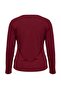 Black-Claret Red Viscose Draped Soft Buttoned Knitted Plus Size Blouse Tbbss26Af00011 - 14