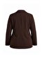 Brown Double Breasted Closure Plus Size Woven Jacket Tbbaw27Ag00026 - 3