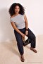 Gray Melange Premium Soft Fabric Fitted Kayak/Madonna Collar Flexible Knitted Blouse Tbbss25Af00029