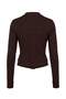 Brown Soft Brushed Fabric Knitted Sports Jacket with Pockets and Thumb Holes Thmaw27Sk00002 - 9