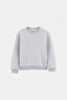Gray Girls' Cotton Thick/Inner Fleece Plain/Basic Crew Neck Knitted Sweatshirt Tkdaw27Sw00058 - 5