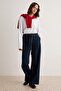 Koyu Mavi %100 Pamuk Yüksek Bel Wide Leg Jeans TWOAW27JE00165 - 2
