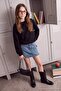 Black Girls/Boys Thick/Fleece-Lined Plain/Basic Crew Neck Knitted Sweatshirt Tkdaw27Sw00032 - 8