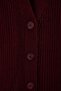 Wardrobe Essentials Bordo Yumuşak Dokulu V Yaka Düşük Kol Triko Hırka TWOAW27HI00150 - 8