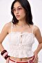 Beyaz Lastik Detaylı Brode Dokuma Bluz TWOSS26BZ00555 - 3